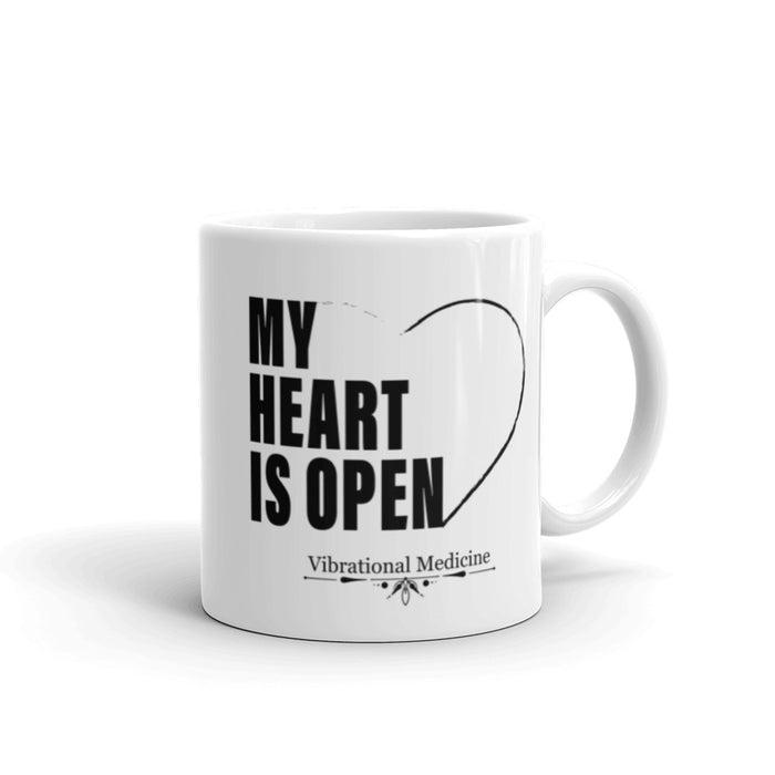 My Heart Is Open White Glossy Mug