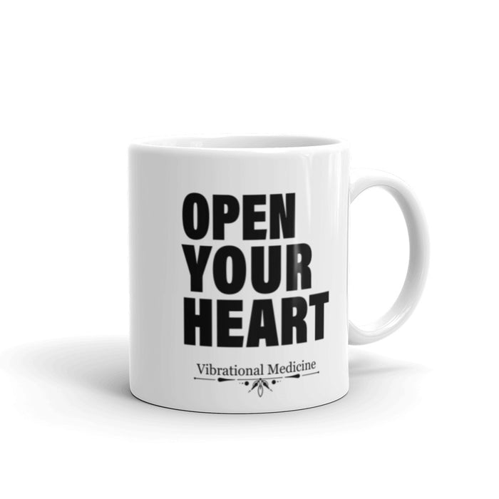 Open Your Heart White Glossy Mug