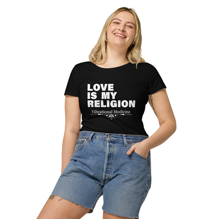 Love Is My Religion (Black) Women’s basic organic t-shirt