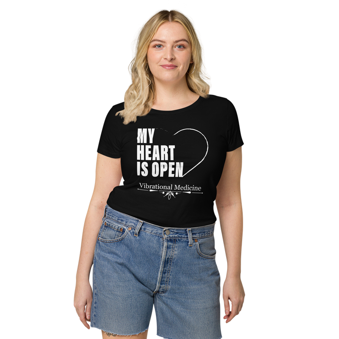 My Heart Is Open (Black) Women’s basic organic t-shirt