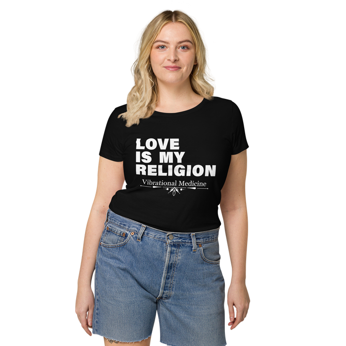 Love Is My Religion (Black) Women’s basic organic t-shirt