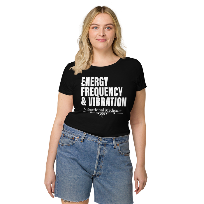 Energy Frequency & Vibration (Black) Women’s basic organic t-shirt