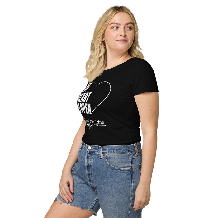 My Heart Is Open (Black) Women’s basic organic t-shirt