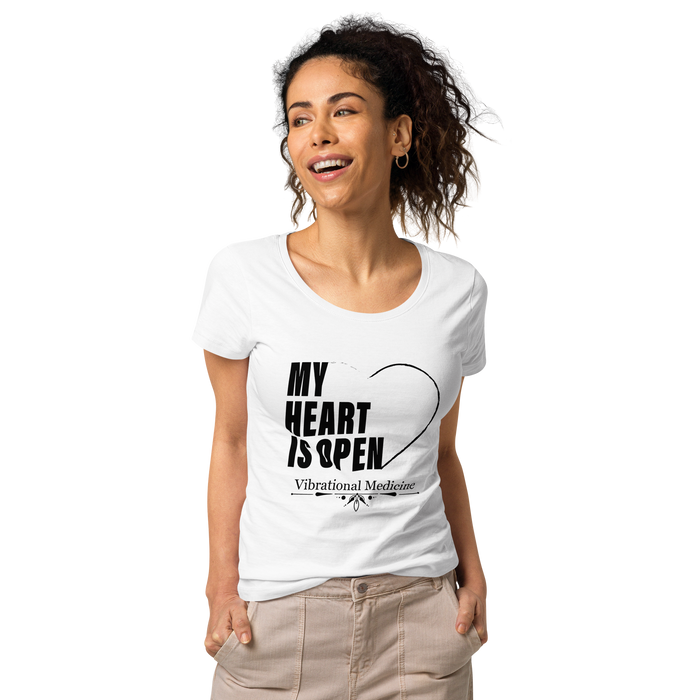 My Heart Is Open (White) Women’s basic organic t-shirt