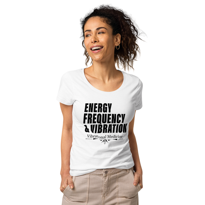 Energy Frequency & Vibration (White) Women’s basic organic t-shirt