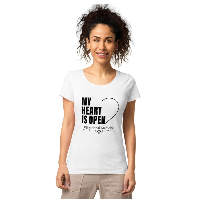 My Heart Is Open (White) Women’s basic organic t-shirt