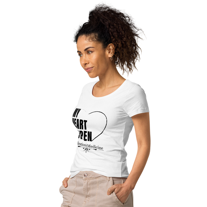 My Heart Is Open (White) Women’s basic organic t-shirt