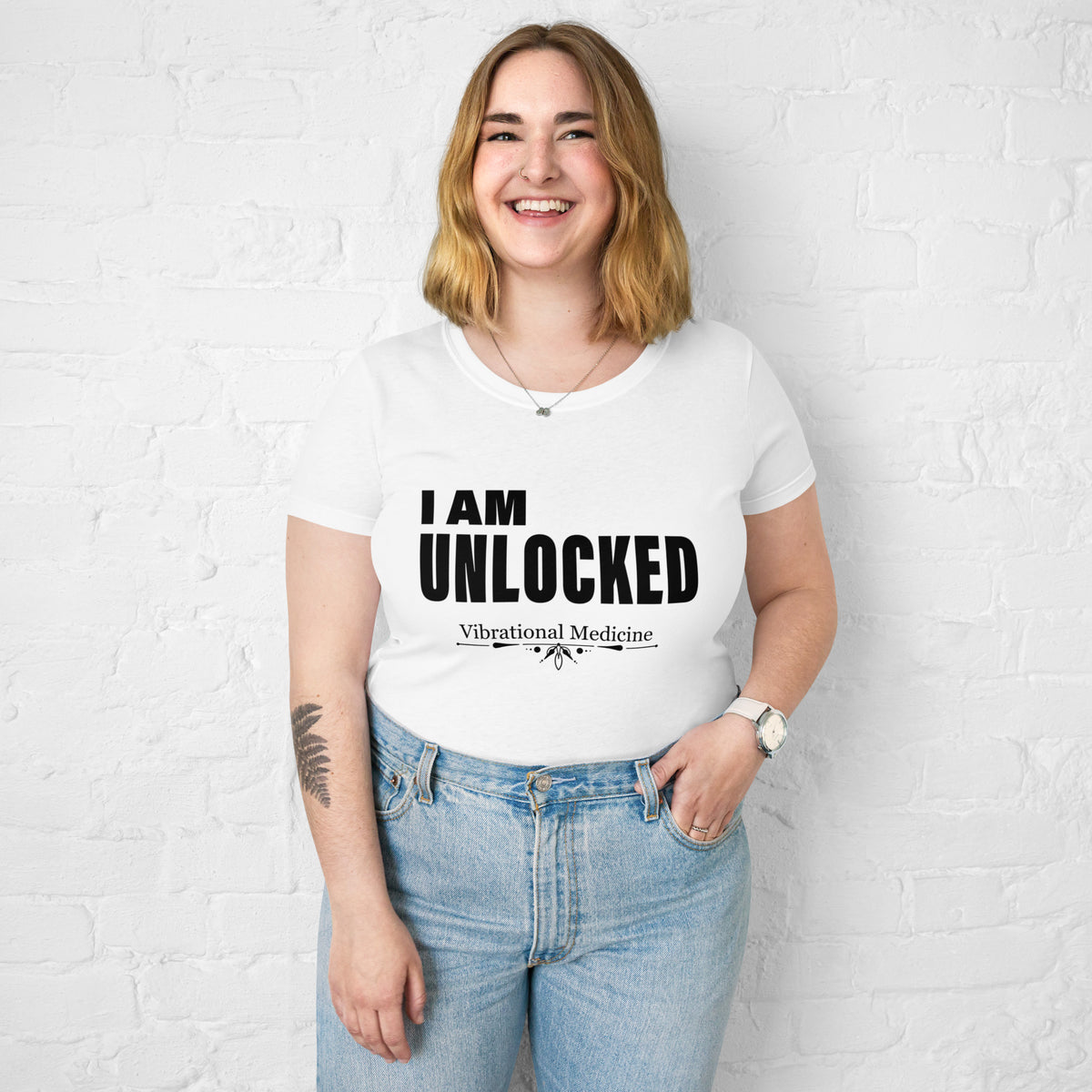 I Am Unblocked (White) Women’s fitted t-shirt
